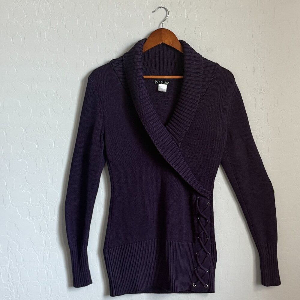 Venus Purple Sweater Tunic - Picture 2 of 7